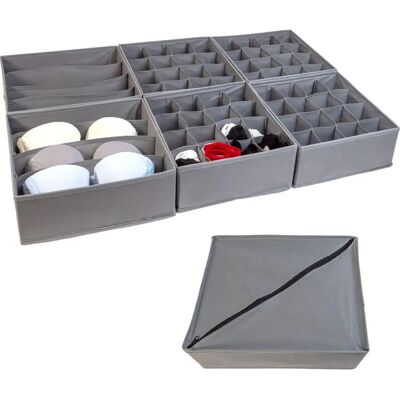 Intirilife - 6-Piece - Grau - 33x26x11 cm - Aufbewahrungsboxen Intirilife - 6-Piece - Grau - 33x26x11 cm - Aufbewahrungsboxen
