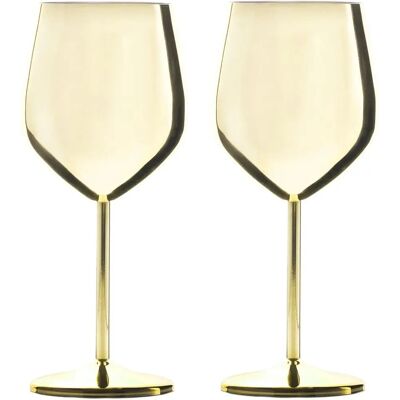Ensemble de verres à vin en acier inoxydable Intirilife - 400ml, 21x9cm - Publicité Ensemble de verres à vin en acier inoxydable Intirilife - 400ml, 21x9cm - Publicité