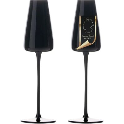 Ensemble de Verres à Champagne Intirilife Noir 220 ml - Publicité Ensemble de Verres à Champagne Intirilife Noir 220 ml - Publicité