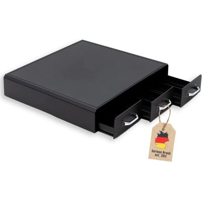 Intirilife Kaffee Kapselhalter - Schwarz, 3 Schubladen, Passend für Nesspresso & K-Cup - Küchenorganizer Intirilife Kaffee Kapselhalter - Schwarz, 3 Schubladen, Passend für Nesspresso & K-Cup - Küchenorganizer