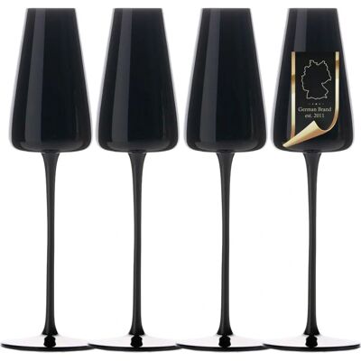 Intirilife Schwarze 220ml Champagner Gläser-Set - Champagner, Sekt, Prosecco Intirilife Schwarze 220ml Champagner Gläser-Set - Champagner, Sekt, Prosecco