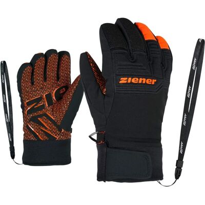 Gants de Ski pour Enfants Orange Brillant Imperméables - PrimaLoft Hiver Gants de Ski pour Enfants Orange Brillant Imperméables - PrimaLoft Hiver