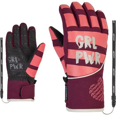 Gants de ski ZIENER LIWA AS PR pour enfants - Imperméables, PrimaLoft, Girl Power Gants de ski ZIENER LIWA AS PR pour enfants - Imperméables, PrimaLoft, Girl Power