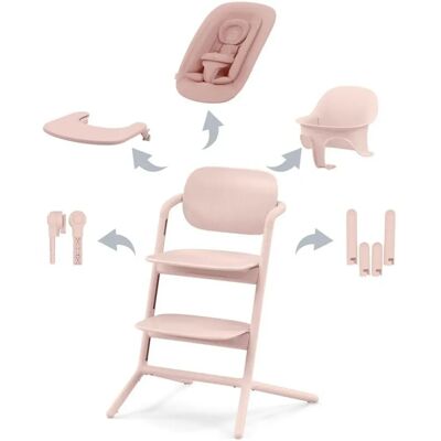 Cybex Pearl Pink Sedia Alta Lemo 4-in-1 - Leggera, Regolabile, Moderna Cybex Pearl Pink Sedia Alta Lemo 4-in-1 - Leggera, Regolabile, Moderna