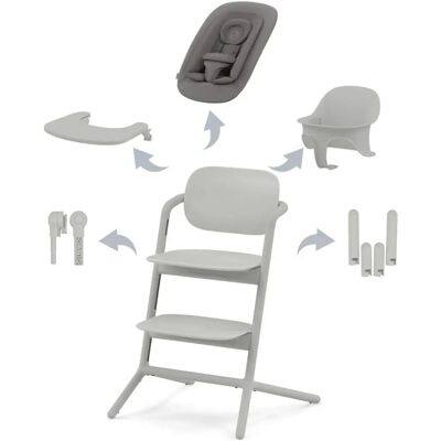 Cybex Lemo 2 Sedia Alta Grigia Suede - Set 4-in-1 per Bambino e Bambini Cybex Lemo 2 Sedia Alta Grigia Suede - Set 4-in-1 per Bambino e Bambini