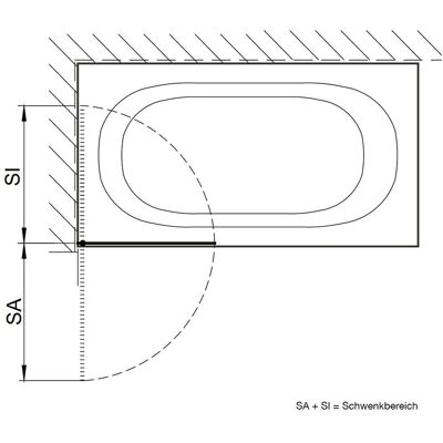 Kronenbach Tube Schiebetür - 80x140cm - Links Kronenbach Tube Schiebetür - 80x140cm - Links