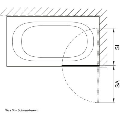 Kronenbach Tube Douchedeur - Rechts scharnier 80x140 cm Kronenbach Tube Douchedeur - Rechts scharnier 80x140 cm
