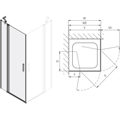 Koralle EPFS L 90 - Duschecke Koralle EPFS L 90 - Duschecke