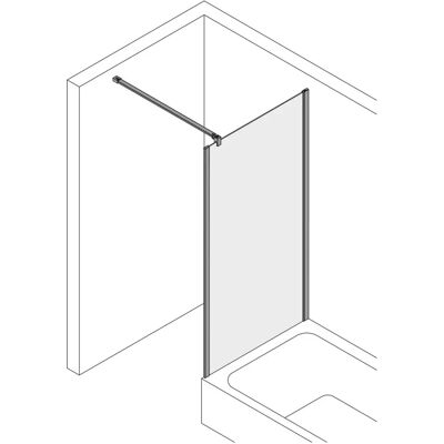 Koralle - SL450 Trennwand kurz, Typ WP 100 - 100 x 175 cm - GlasPlus - Duschabtrennung Koralle - SL450 Trennwand kurz, Typ WP 100 - 100 x 175 cm - GlasPlus - Duschabtrennung