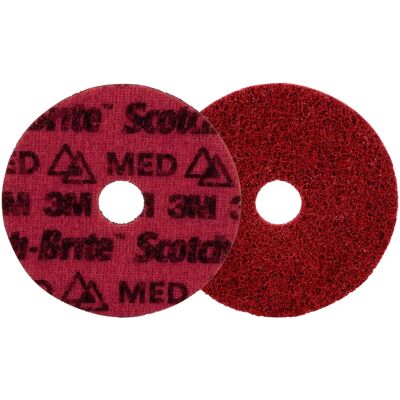 Disque abrasif 3M SCOTCH-BRITE - 115mm, Rouge, Velcro - Finition - Publicité Disque abrasif 3M SCOTCH-BRITE - 115mm, Rouge, Velcro - Finition - Publicité