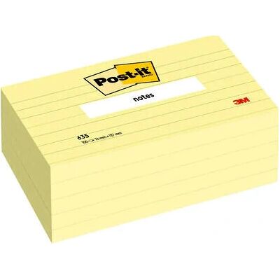 Notas Post-it Amarillo Reposicionables - 76x127mm - 12 bloques Notas Post-it Amarillo Reposicionables - 76x127mm - 12 bloques