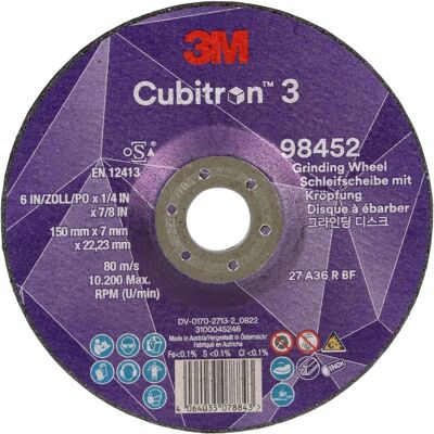 Cubitron 98452 Disque abrasif - Usage intensif 150mm 22.23mm - Publicité Cubitron 98452 Disque abrasif - Usage intensif 150mm 22.23mm - Publicité
