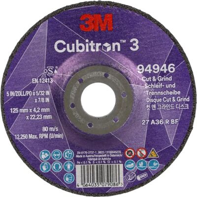 Disque abrasif Cubitron 94946 - 125mm - 10 pcs - Publicité Disque abrasif Cubitron 94946 - 125mm - 10 pcs - Publicité