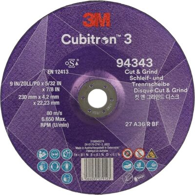 Disque à couper et à meuler Cubitron 94343 - 230mm, Ø 22.23mm - Publicité Disque à couper et à meuler Cubitron 94343 - 230mm, Ø 22.23mm - Publicité