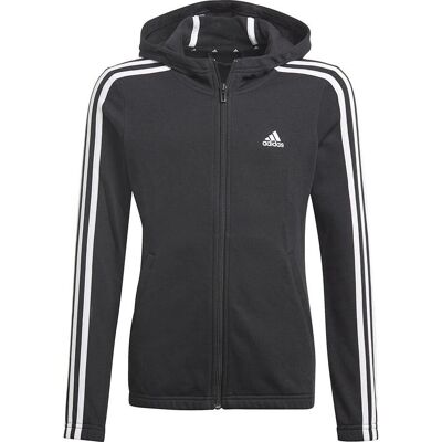 adidas GQ8356 bluza z kapturem - Trening przez cały rok dziewczyny czarno-biały adidas GQ8356 bluza z kapturem - Trening przez cały rok dziewczyny czarno-biały