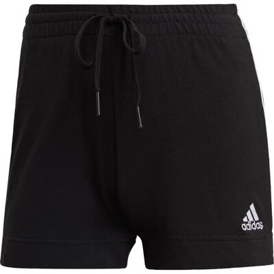 adidas Damen Essential 3 Streifen Shorts - Schwarz/Weiß - XS adidas Damen Essential 3 Streifen Shorts - Schwarz/Weiß - XS