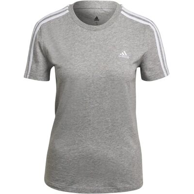 Adidas Dam Slim Grå T-shirt - 3 Stripes Adidas Dam Slim Grå T-shirt - 3 Stripes