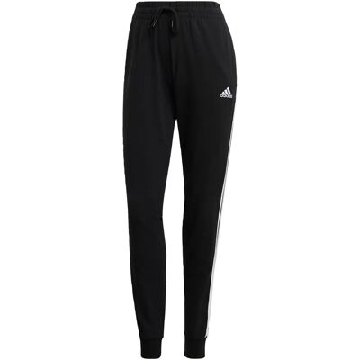 Naisten Slim French Terry Housut - Activewear - Musta/Valkoinen Naisten Slim French Terry Housut - Activewear - Musta/Valkoinen