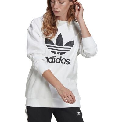 Adidas Trefoil Crew GN2961 Vit Tröja - Hela Året Kvinnor Adidas Trefoil Crew GN2961 Vit Tröja - Hela Året Kvinnor