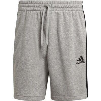 adidas Herren Essentials 3 Streifen Fleece Shorts Grau/Weiß 2XL - Shorts adidas Herren Essentials 3 Streifen Fleece Shorts Grau/Weiß 2XL - Shorts