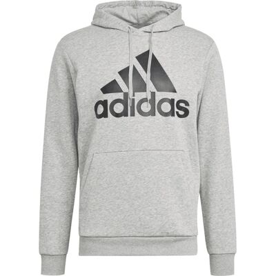 Adidas Essentials Fleece Big Logo Hoodie - (GK9577) średni szary heather/czarny Adidas Essentials Fleece Big Logo Hoodie - (GK9577) średni szary heather/czarny