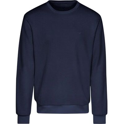 TRIGEMA Sweatshirt in Waffeloptik in Navy - Casual TRIGEMA Sweatshirt in Waffeloptik in Navy - Casual