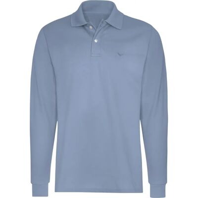 TRIGEMA XL Chemise polo manche longue bleue - Polo TRIGEMA XL Chemise polo manche longue bleue - Polo