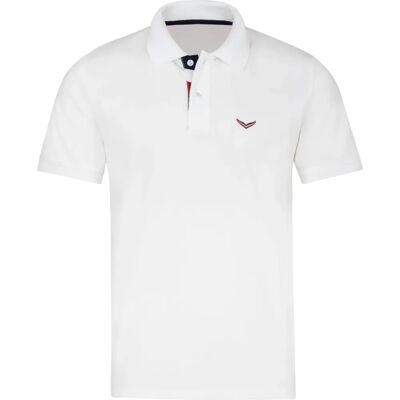 TRIGEMA Weiß Poloshirt - Klassischer Schnitt, Halbarm, Maritimes Design TRIGEMA Weiß Poloshirt - Klassischer Schnitt, Halbarm, Maritimes Design