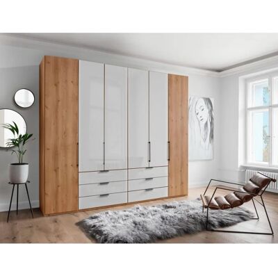 WIEMANN Monaco Kleiderschrank - Braun mit Glas und Holzoptik - 5 Türen WIEMANN Monaco Kleiderschrank - Braun mit Glas und Holzoptik - 5 Türen