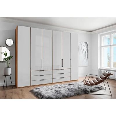 WIEMANN Monaco Kleiderschrank - Braun mit Glasfronten - 6 Türen, 216cm hoch WIEMANN Monaco Kleiderschrank - Braun mit Glasfronten - 6 Türen, 216cm hoch