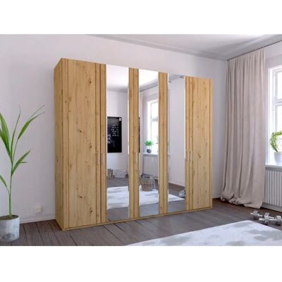 Wiemann Mainau Kleiderschrank - 5 Türen, Verstellbare Regale, Glas, Braun Wiemann Mainau Kleiderschrank - 5 Türen, Verstellbare Regale, Glas, Braun
