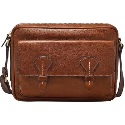 Fossil Brown Leather Briefcase - Laptop 32cm - Business Bag Fossil Brown Leather Briefcase - Laptop 32cm - Business Bag