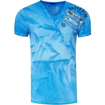RUSTY NEAL XL Blau Batik T-Shirt RUSTY NEAL XL Blau Batik T-Shirt
