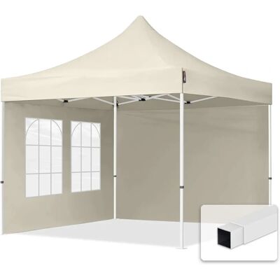 Toolport 3x3m Pop up Pavillon - Stahl, Creme, Fenster Toolport 3x3m Pop up Pavillon - Stahl, Creme, Fenster