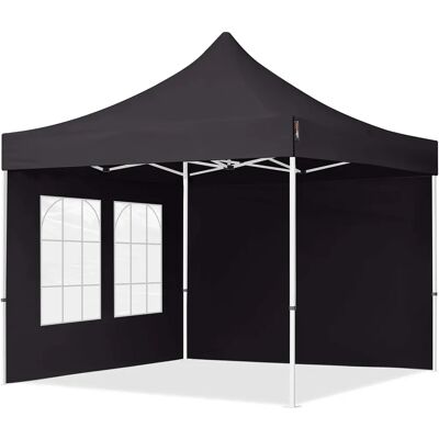 Toolport 3x3m PES 700 Pop Up Pavillon ECONOMY Stahl 30 mm, inkl. Seitenwände mit Fenstern, schwarz Toolport 3x3m PES 700 Pop Up Pavillon ECONOMY Stahl 30 mm, inkl. Seitenwände mit Fenstern, schwarz
