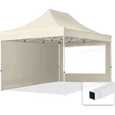 TOOLPORT 3x4.5m Pop up Gazebo - Steel, Cream, Weatherproof TOOLPORT 3x4.5m Pop up Gazebo - Steel, Cream, Weatherproof