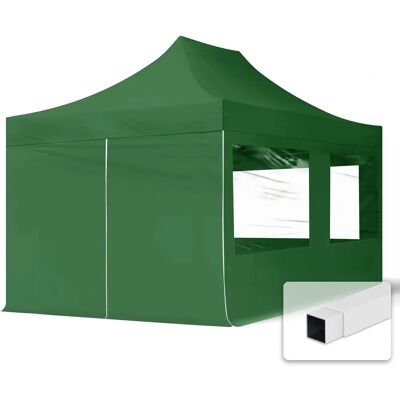 Toolport 3x4.5m Pop up Gazebo - Steel, Dark Green Toolport 3x4.5m Pop up Gazebo - Steel, Dark Green