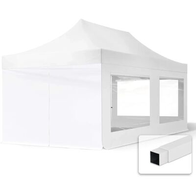 Pavilhão dobrável TOOLPORT 3x6m branco com janelas panorâmicas Pavilhão dobrável TOOLPORT 3x6m branco com janelas panorâmicas