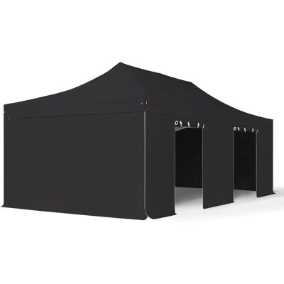 Toolport 4x8m PVC 850 Pop Up Gazebo - Black - Professional, Fire Resistant, incl. Sidewalls Toolport 4x8m PVC 850 Pop Up Gazebo - Black - Professional, Fire Resistant, incl. Sidewalls
