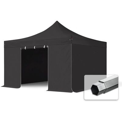 Toolport 4x4m PVC 850 Pop Up Sateenvarjo - Ammattilainen, Musta Toolport 4x4m PVC 850 Pop Up Sateenvarjo - Ammattilainen, Musta