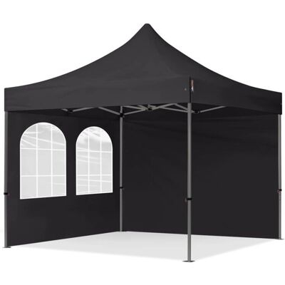 Toolport 3x3m PES 750 Pop Up Pavillon PREMIUM Stahl - Wasserdicht, Schwarz Toolport 3x3m PES 750 Pop Up Pavillon PREMIUM Stahl - Wasserdicht, Schwarz