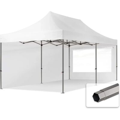Toolport 3x6m PES 750 Pop Up Gazebo PREMIUM Stahl 40 mm - weiß Toolport 3x6m PES 750 Pop Up Gazebo PREMIUM Stahl 40 mm - weiß