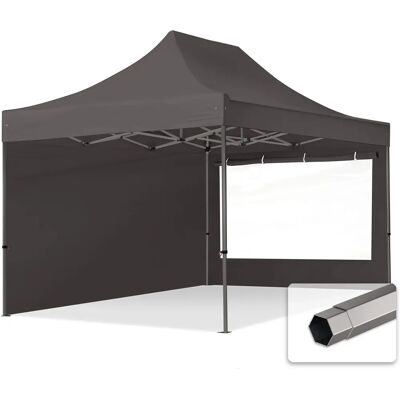 Toolport 3x4,5m PES 750 Pop Up Pavillon PREMIUM Stahl 40 mm - wasserdicht, dunkelgrau Toolport 3x4,5m PES 750 Pop Up Pavillon PREMIUM Stahl 40 mm - wasserdicht, dunkelgrau