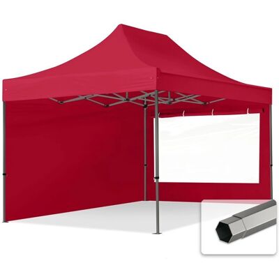 Tente pliante 3x4.5m PES 750 en polyester haute performance - rouge - Publicité Tente pliante 3x4.5m PES 750 en polyester haute performance - rouge - Publicité