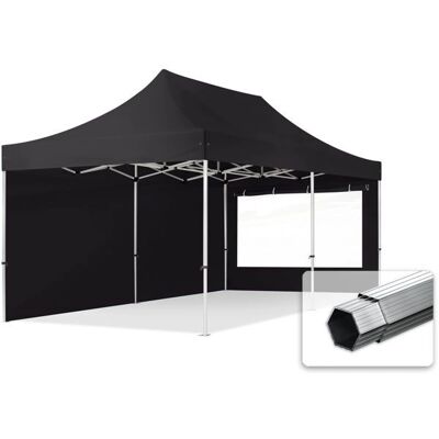 TOOLPORT 3x6m PES 800 Pop Up Gazebo PROFESSIONAL Aluminium 40 mm - Black TOOLPORT 3x6m PES 800 Pop Up Gazebo PROFESSIONAL Aluminium 40 mm - Black