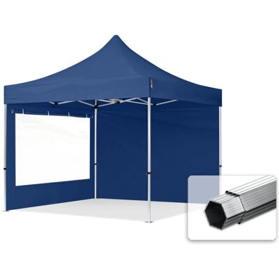 TOOLPORT 3x3m PES 800 Pop Up Gazebo - Aluminium, Blue, Weatherproof TOOLPORT 3x3m PES 800 Pop Up Gazebo - Aluminium, Blue, Weatherproof