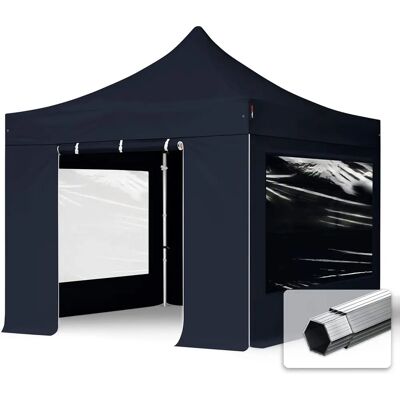 Pabellón plegable TOOLPORT 3x3m PVC 850 - Profesional Aluminio - Negro Pabellón plegable TOOLPORT 3x3m PVC 850 - Profesional Aluminio - Negro