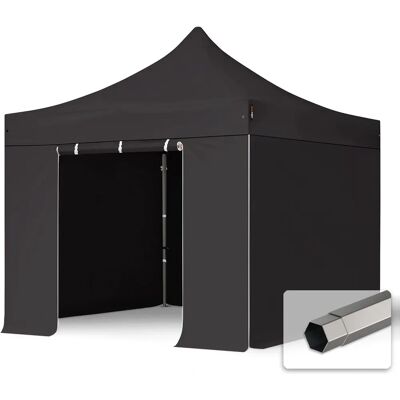 Pérgola Pop Up PVC 800 3x3m negro impermeable - Toolport Pérgola Pop Up PVC 800 3x3m negro impermeable - Toolport