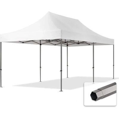 TOOLPORT 3x6 m PVC 800 Pop Up Gazebo PREMIUM Terästä 40 mm - Valkoinen - Taitettava Teltan TOOLPORT 3x6 m PVC 800 Pop Up Gazebo PREMIUM Terästä 40 mm - Valkoinen - Taitettava Teltan