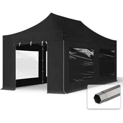 Skládací pavilon 3x6 m PVC 800 odolný, černý, nepromokavý TOOLPORT Skládací pavilon 3x6 m PVC 800 odolný, černý, nepromokavý TOOLPORT